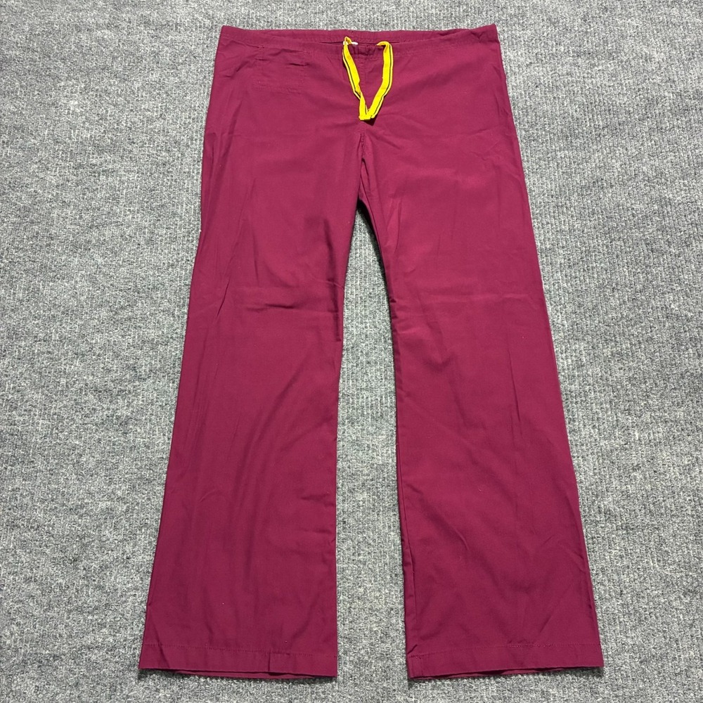 Wonder‎ Wink Womens Scrub Pants Size S Maroon Pull On Drawstring Workwear